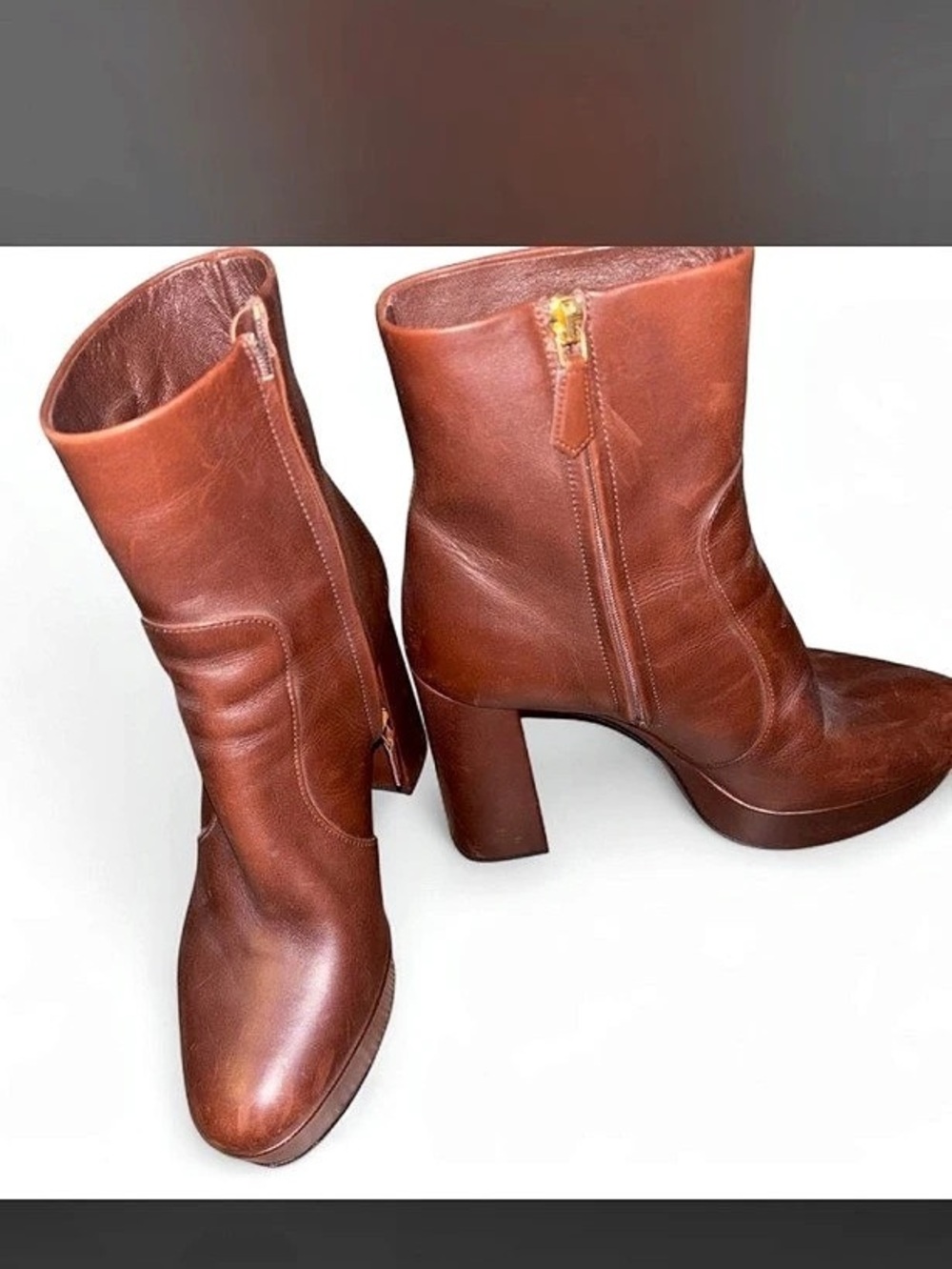 Prada Brown Heeled Boots - Picture 2 of 6